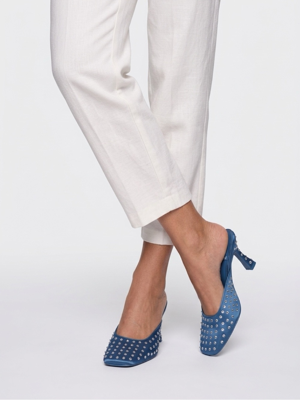 Jeffrey Campbell Blue Studded Slingback Mules